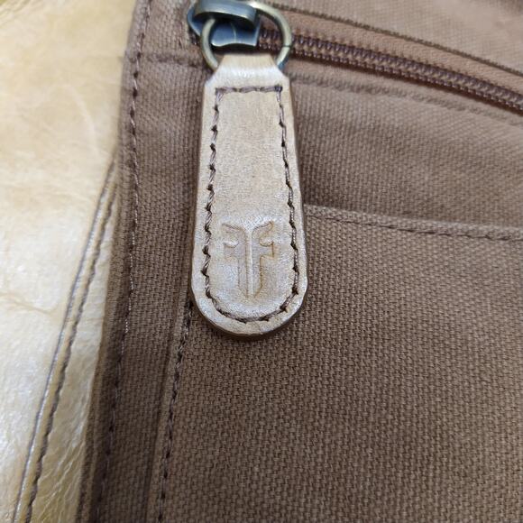 Frye Olive Tanned Tote In Brown Tan Leather Double Handle Large Bag - Picture 14 of 16